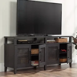 Sauder Tiffin Line Entertainment Credenza, 28-1/4”H x 62-1/2”W x 15-3/4”D, Raven Oak