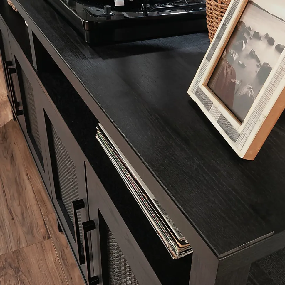 Sauder Tiffin Line Entertainment Credenza, 28-1/4”H x 62-1/2”W x 15-3/4”D, Raven Oak