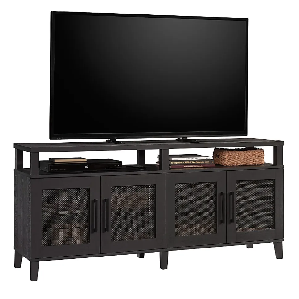 Sauder Tiffin Line Entertainment Credenza, 28-1/4”H x 62-1/2”W x 15-3/4”D, Raven Oak