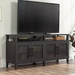 Sauder Tiffin Line Entertainment Credenza, 28-1/4”H x 62-1/2”W x 15-3/4”D, Raven Oak
