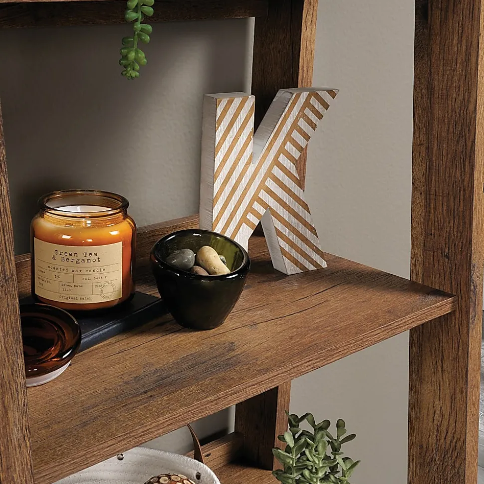 Sauder® Trestle 72"H 5-Shelf Bookcase, Vintage Oak