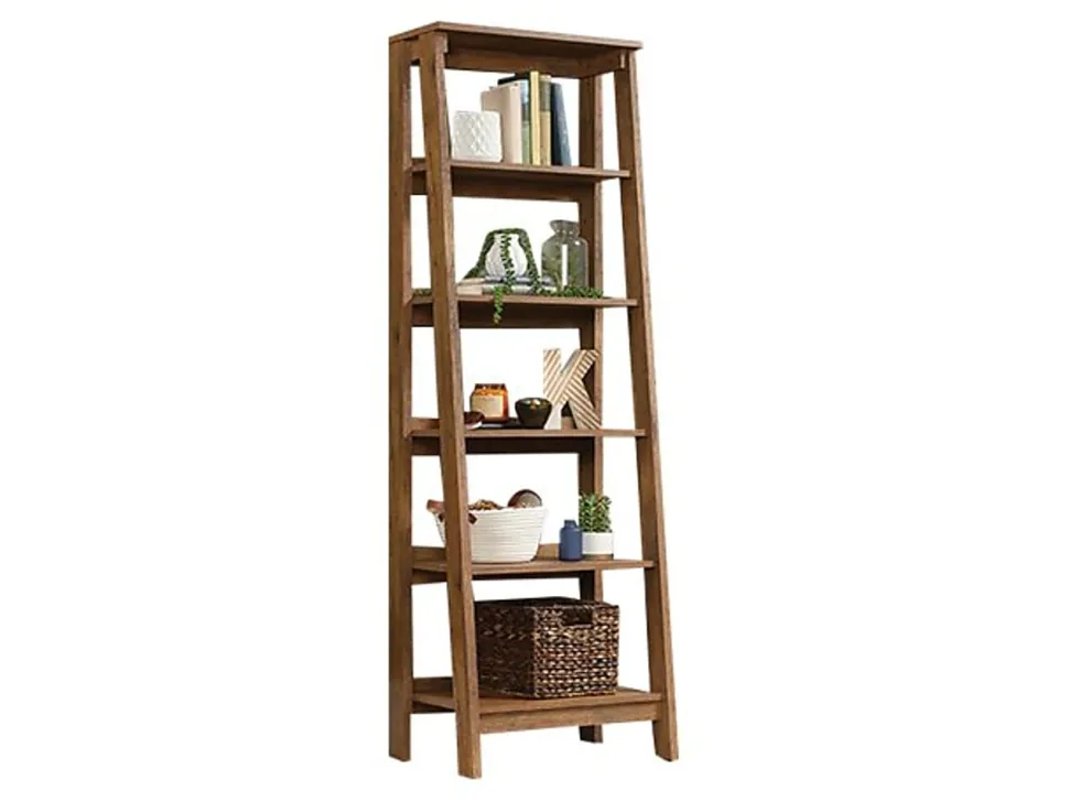 Sauder® Trestle 72"H 5-Shelf Bookcase, Vintage Oak