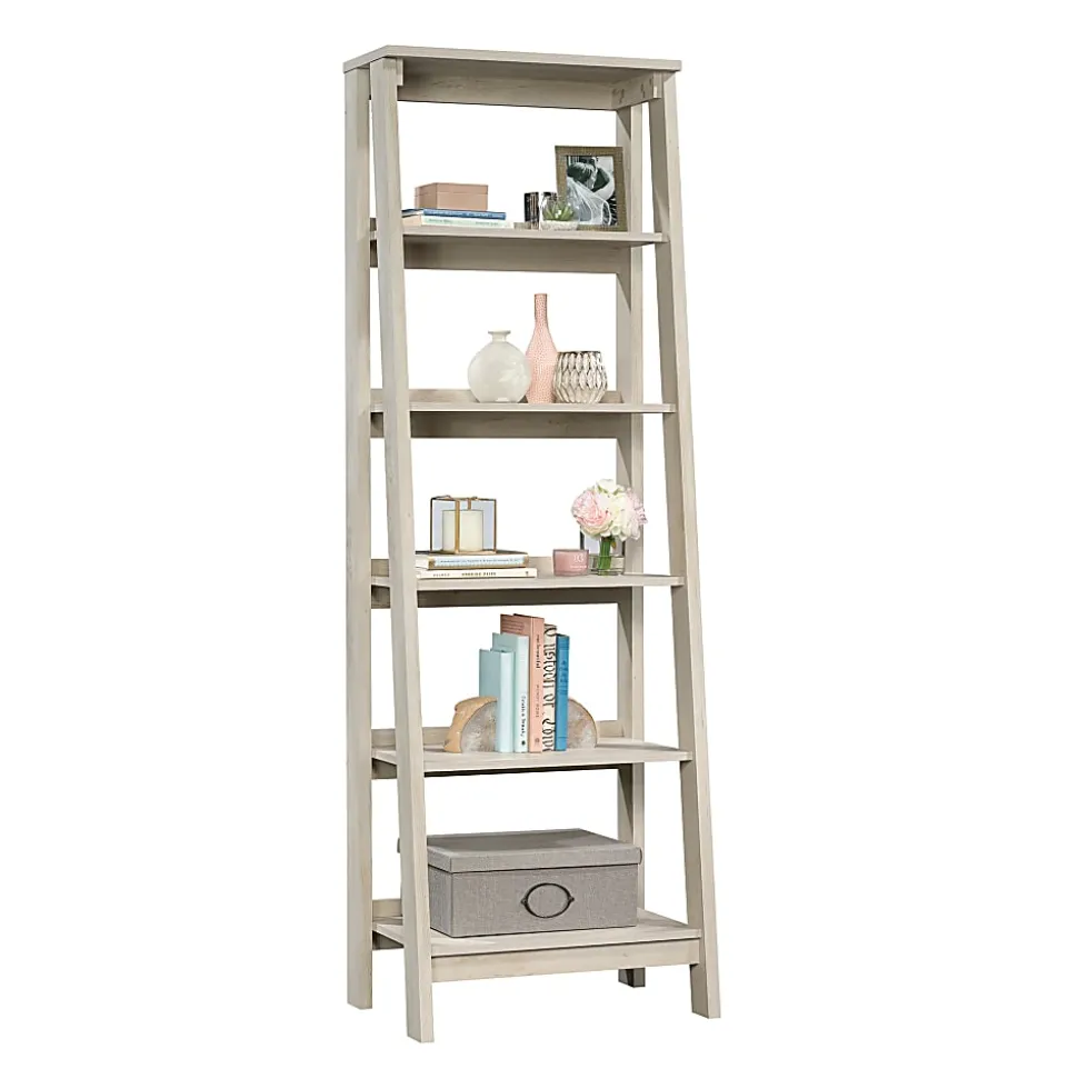 Sauder® Trestle 72"H 5-Shelf Bookcase, Chalked Chestnut