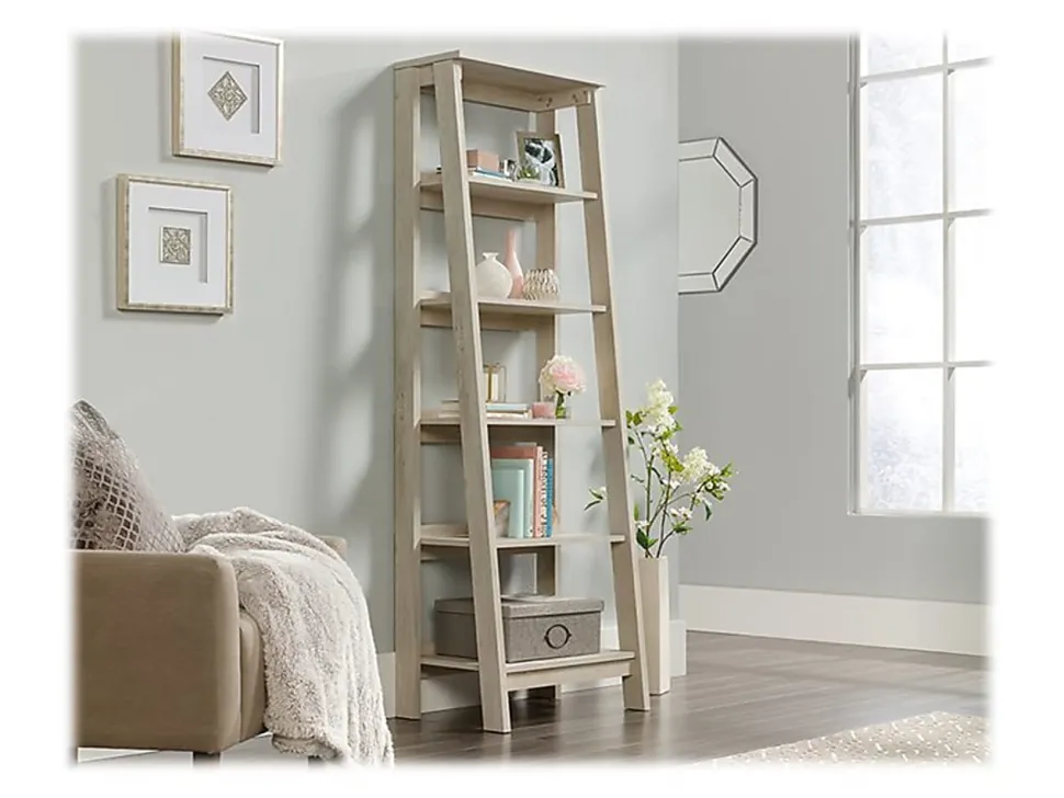 Sauder® Trestle 72"H 5-Shelf Bookcase, Chalked Chestnut
