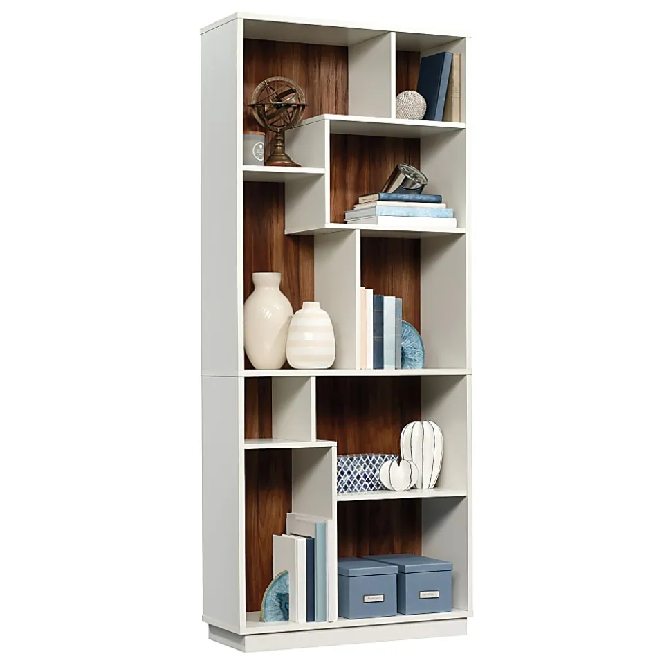 Sauder® Vista Key 72"H 9-Shelf Bookcase, Pearl Oak/Blaze Acacia