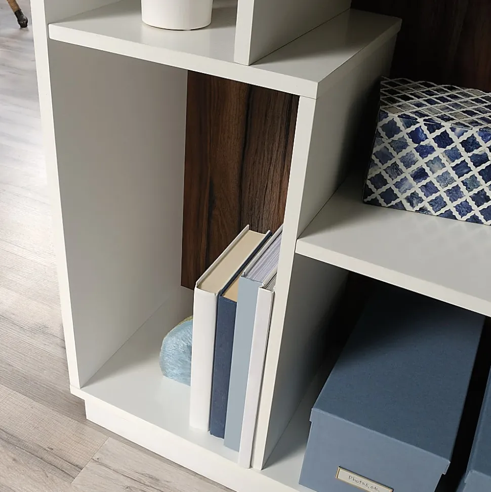 Sauder® Vista Key 72"H 9-Shelf Bookcase, Pearl Oak/Blaze Acacia