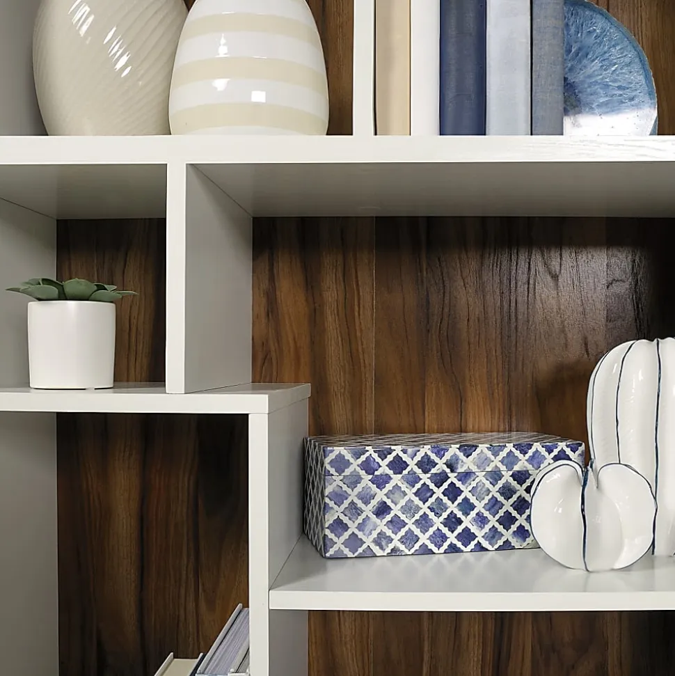 Sauder® Vista Key 72"H 9-Shelf Bookcase, Pearl Oak/Blaze Acacia