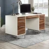 Sauder® Vista Key 60"W Executive Computer Desk, Pearl Oak/Blaze Acacia