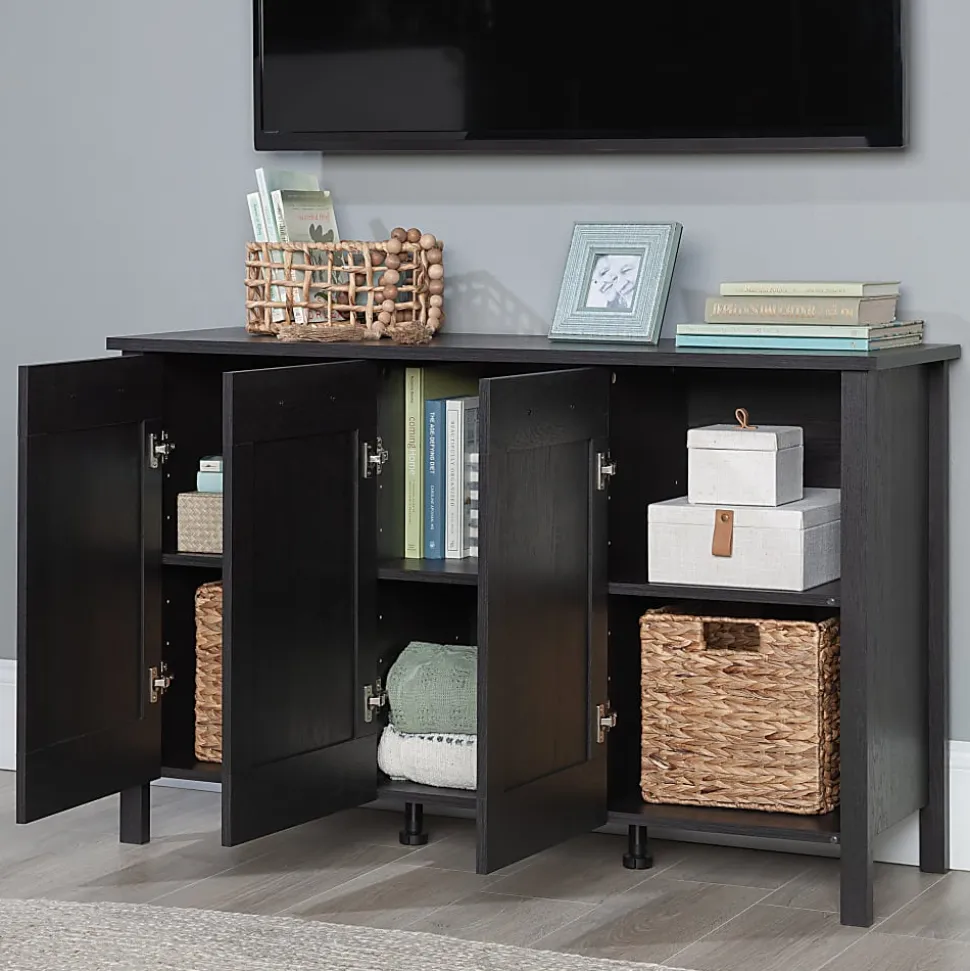 Sauder® 48"W Horizontal Storage Cabinet With 3 Doors, Raven Oak®