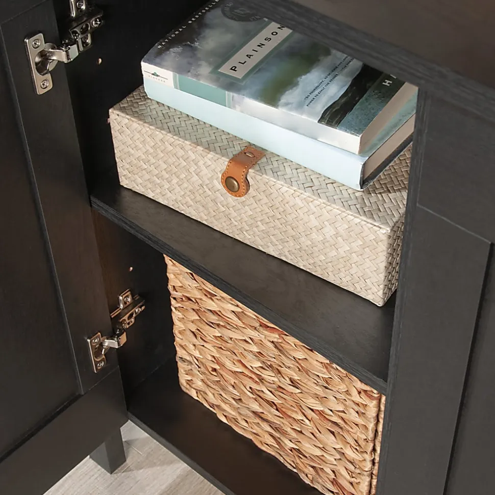 Sauder® 48"W Horizontal Storage Cabinet With 3 Doors, Raven Oak®