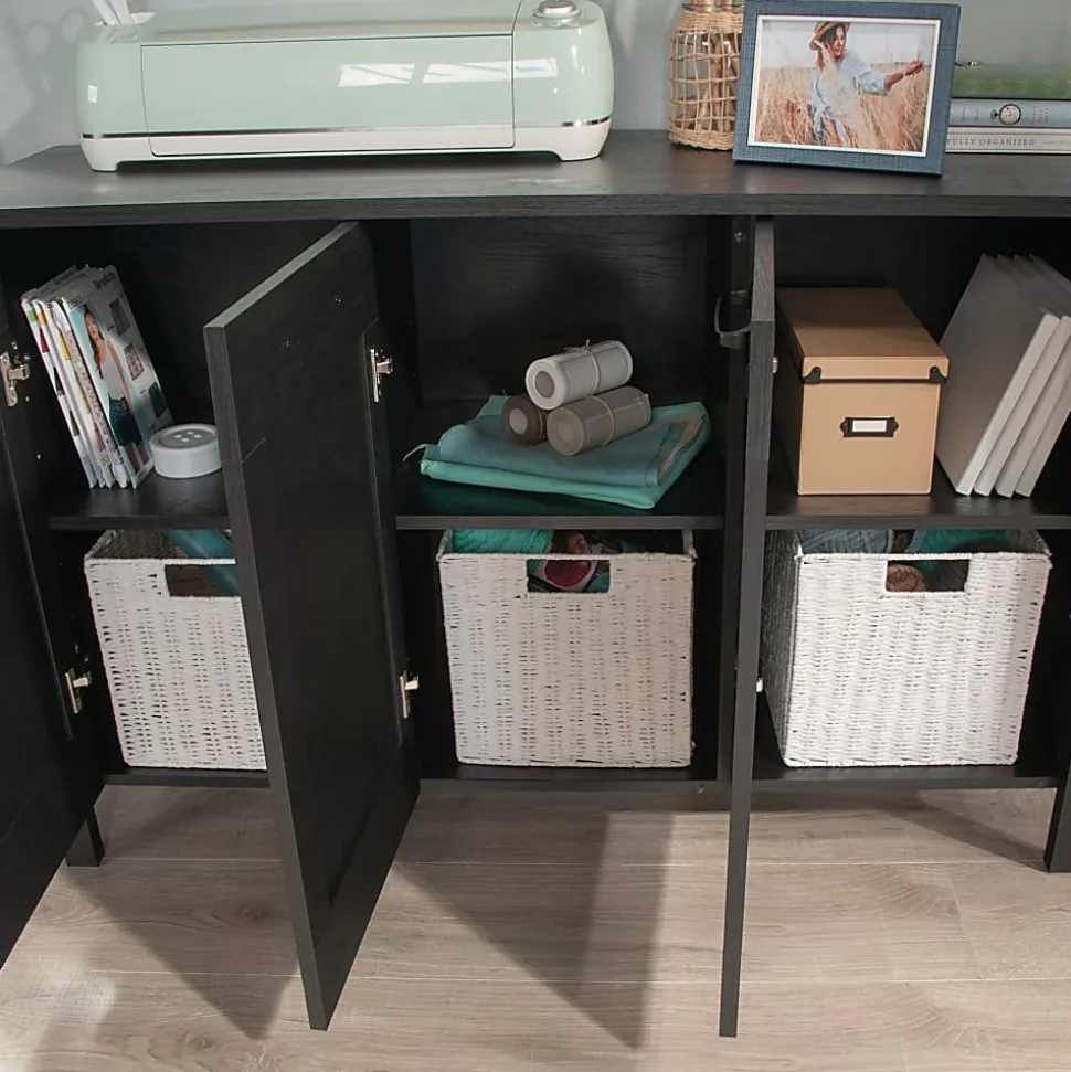 Sauder® 48"W Horizontal Storage Cabinet With 3 Doors, Raven Oak®