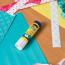 Saunders® UHU® stic Color Glue Sticks, 1.41 Oz, Blue, Box Of 12