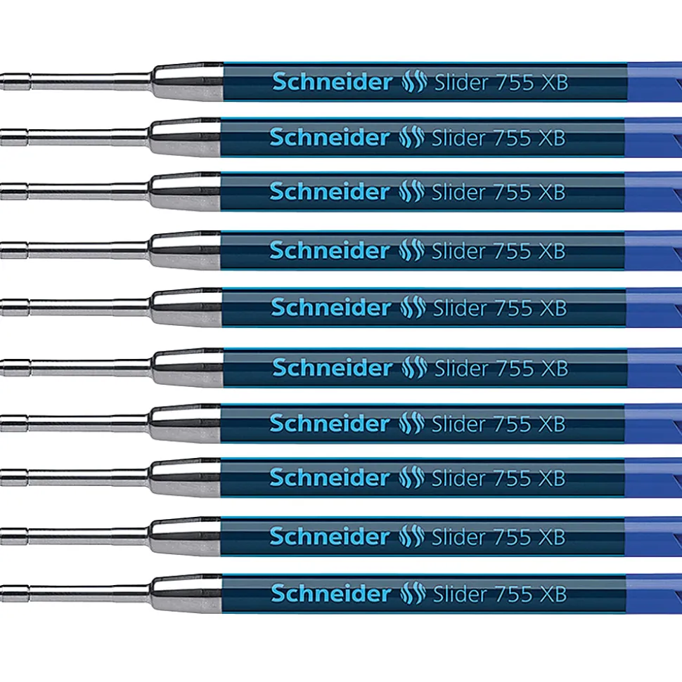 Schneider® Slider Giant Refill Viscoglide Ink, XB, Blue, Pack of 10