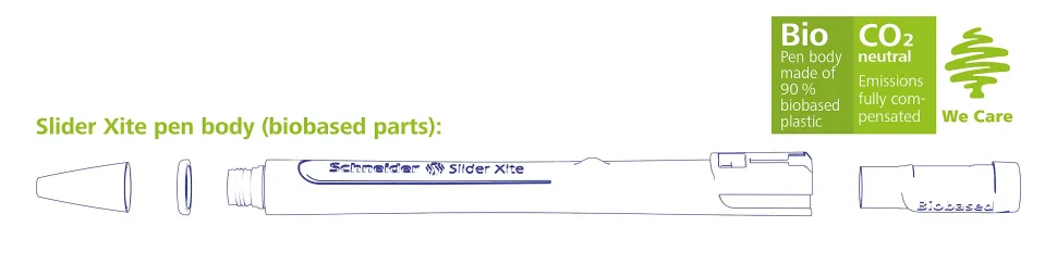 Schneider Slider Xite XB Retractable Ballpoint Pens, Extra-Bold Point, 1.4 mm, White Barrel, Blue Ink, Pack Of 10 Pens