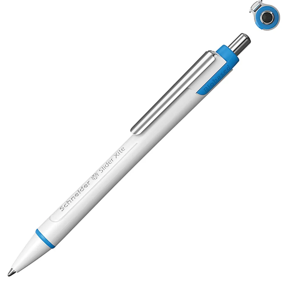 Schneider Slider Xite XB Retractable Ballpoint Pens, Extra-Bold Point, 1.4 mm, White Barrel, Black Ink, Pack Of 10 Pens