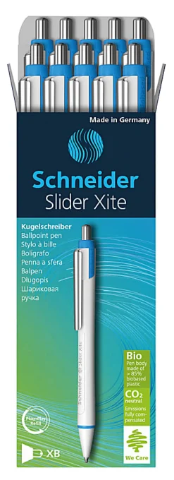 Schneider Slider Xite XB Retractable Ballpoint Pens, Extra-Bold Point, 1.4 mm, White Barrel, Black Ink, Pack Of 10 Pens