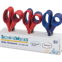 SchoolWorks® Kids' Scissors, 5", Blunt Point, Assorted Colors, Set Of 12 Scissors