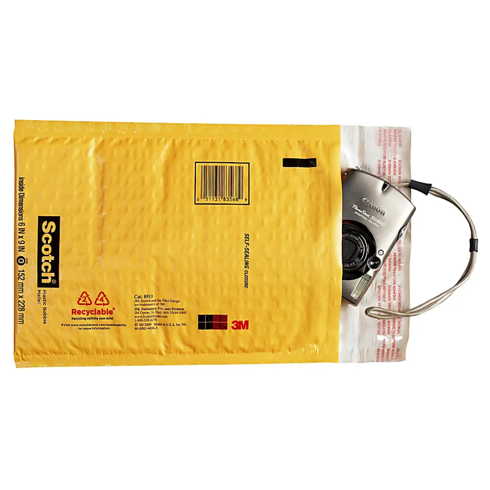 Scotch Big Bubble Plastic Mailer , 10.5 in x 15.25 in, 4/Inner, 12 Inners/Case, 48/1