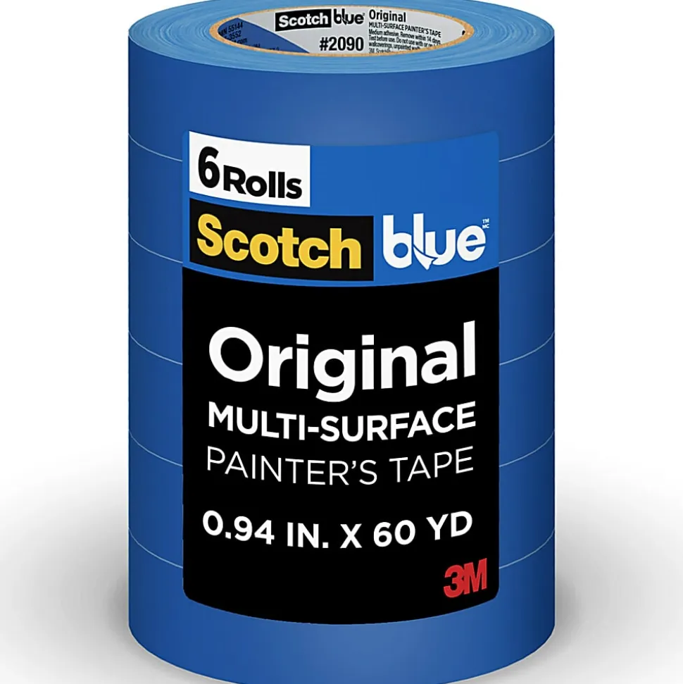 Scotch®Blue Original Multi-Surface Painter's Tape, 6 Tape Rolls, 0.94 in x 60 yd, 3" Core, Blue - 209024EVP