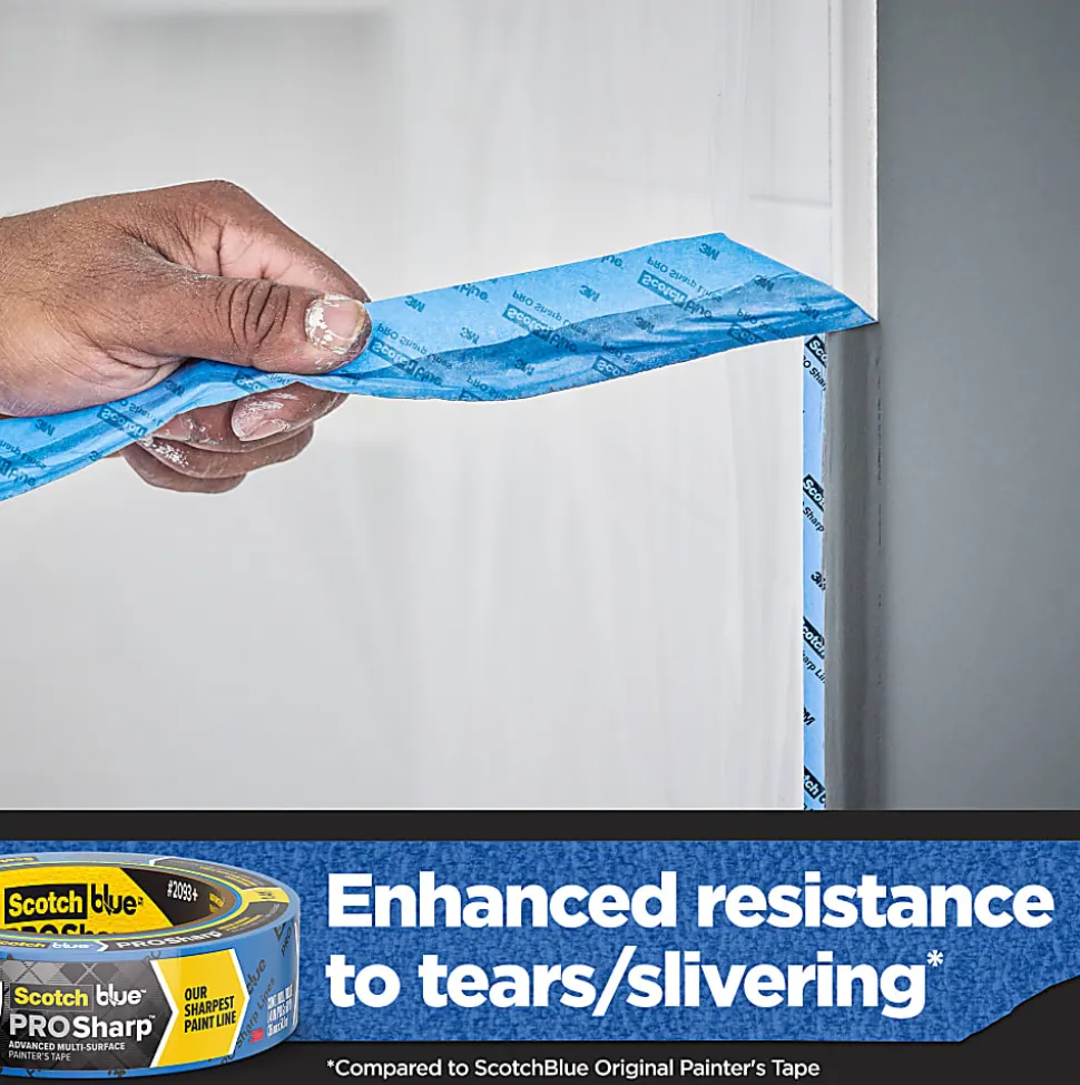 ScotchBlue™ PROSharp™ Painter's Tape, 1 Roll, 0.94 in x 60 yd, Protects Surfaces and Removes Easily, Edge-Lock Tape for Indoor and Outdoor Use