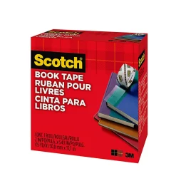 Scotch® Book Tape, 2 in. x 540 in., 1 Tape Roll, Clear, School Supplies and College Essentials for Students and Teachers
