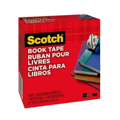 Scotch® Book Tape, 2 in. x 540 in., 1 Tape Roll, Clear, School Supplies and College Essentials for Students and Teachers