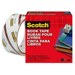 Scotch® Book Tape, 1-1/2 in x 540 in, 1 Tape Roll, Clear, Home Office and School Supplies