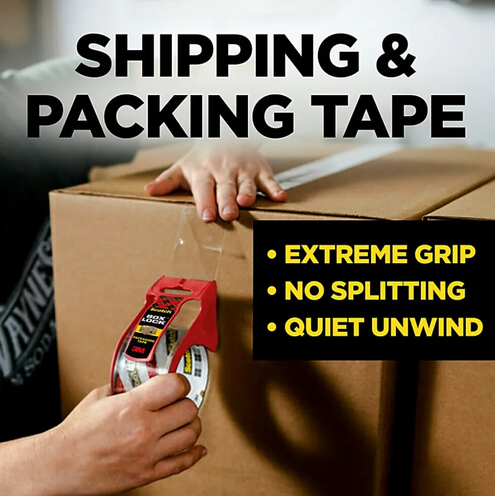 Scotch® 3950-3 Box Lock Packaging Tape, 1-15/16" x 54-5/8 Yd, Clear