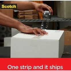 Scotch® Box Lock Packaging Tape with Dispenser, 1.88" x 163.8', Clear