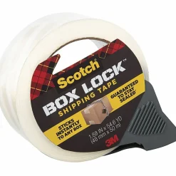 Scotch® Box Lock Packaging Tape with Dispenser, 1.88" x 163.8', Clear