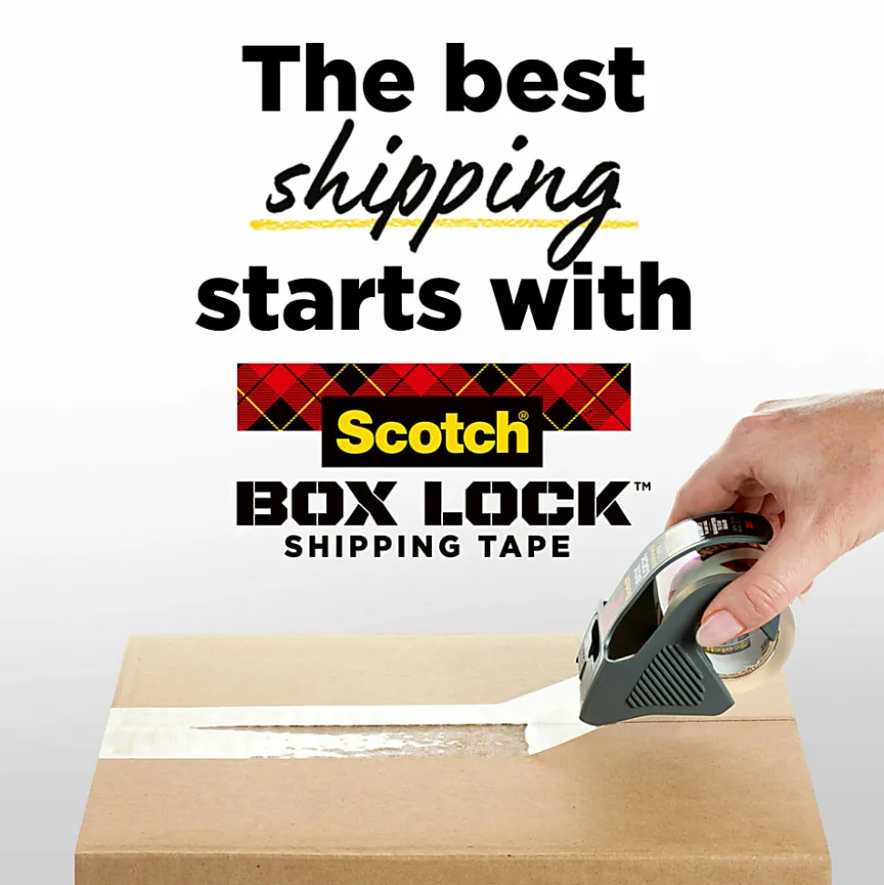 Scotch Box Lock 195 Packing Tape, 1-15/16" x 22-1/4 Yd, Clear