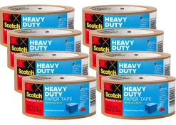 Scotch® Box Lock Paper Packing Tape, 8 Tape Rolls, 1.88 in x 25 yd, 3