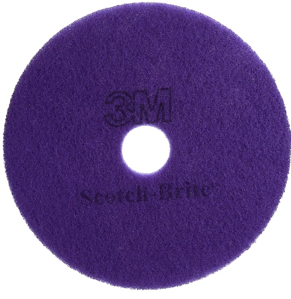 Scotch-Brite Diamond Floor Pads Plus, 17", Purple, Pack Of 5 Pads