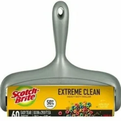 Scotch-Brite™ Extreme Clean Large Lint Roller Refill, 8 in., 1 Pack, 60 Adhesive Sheets Total, 50% Stickier, Heavy Duty for Removing Debris