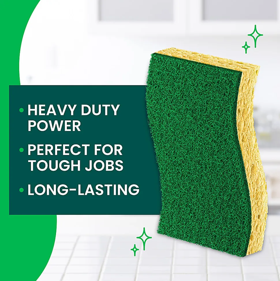 Scotch-Brite Heavy Duty Sponges, 3 Scrubbing Sponges, Great For Washing Dishes and Cleaning Kitchen