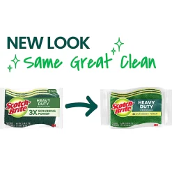 Scotch-Brite Heavy Duty Sponges, 6 Scrubbing Sponges, Great For Washing Dishes and Cleaning Kitchen