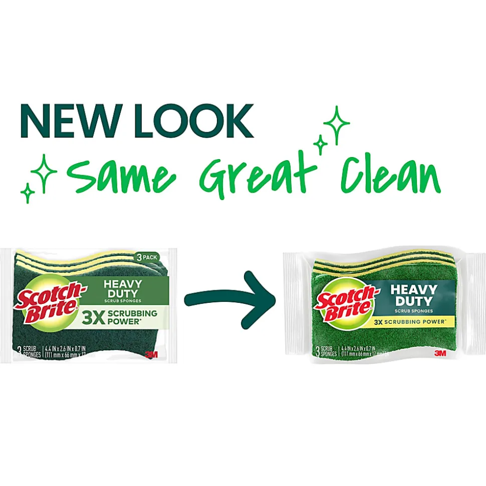Scotch-Brite Heavy Duty Sponges, 6 Scrubbing Sponges, Great For Washing Dishes and Cleaning Kitchen