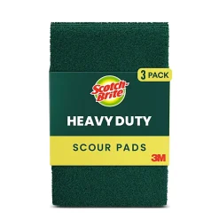 Scotch-Brite Scouring Pads, 3 Scour Pads, Great for Kitchen, Garage and Outdoors
