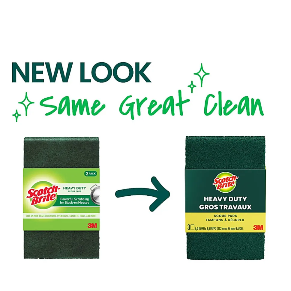 Scotch-Brite Scouring Pads, 3 Scour Pads, Great for Kitchen, Garage and Outdoors