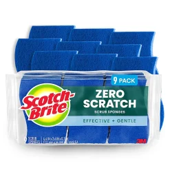 Scotch-Brite® Zero Scratch Scrub Sponge, 9 Pack Scrubbing Sponges, Great For Washing Dishes and Cleaning Kitchen