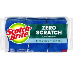 Scotch-Brite® Zero Scratch Scrub Sponge, 9 Pack Scrubbing Sponges, Great For Washing Dishes and Cleaning Kitchen