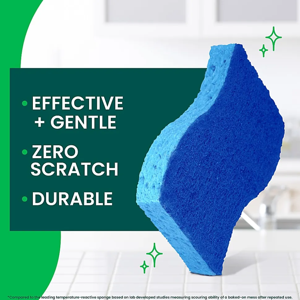 Scotch-Brite® Zero Scratch Scrub Sponge, 3 Pack Scrubbing Sponges, Great For Washing Dishes and Cleaning Kitchen
