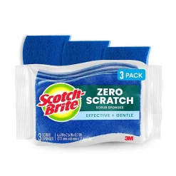 Scotch-Brite® Zero Scratch Scrub Sponge, 3 Pack Scrubbing Sponges, Great For Washing Dishes and Cleaning Kitchen