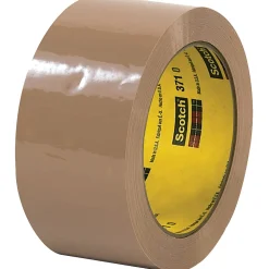 Scotch 371 Carton Sealing Tape, 3" Core, 2" x 55 Yd., Tan, Case Of 6