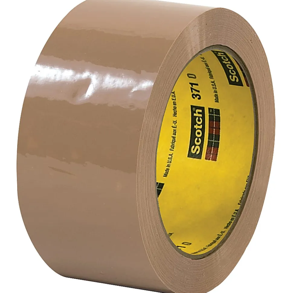 Scotch 371 Carton Sealing Tape, 3" Core, 2" x 55 Yd., Tan, Case Of 6
