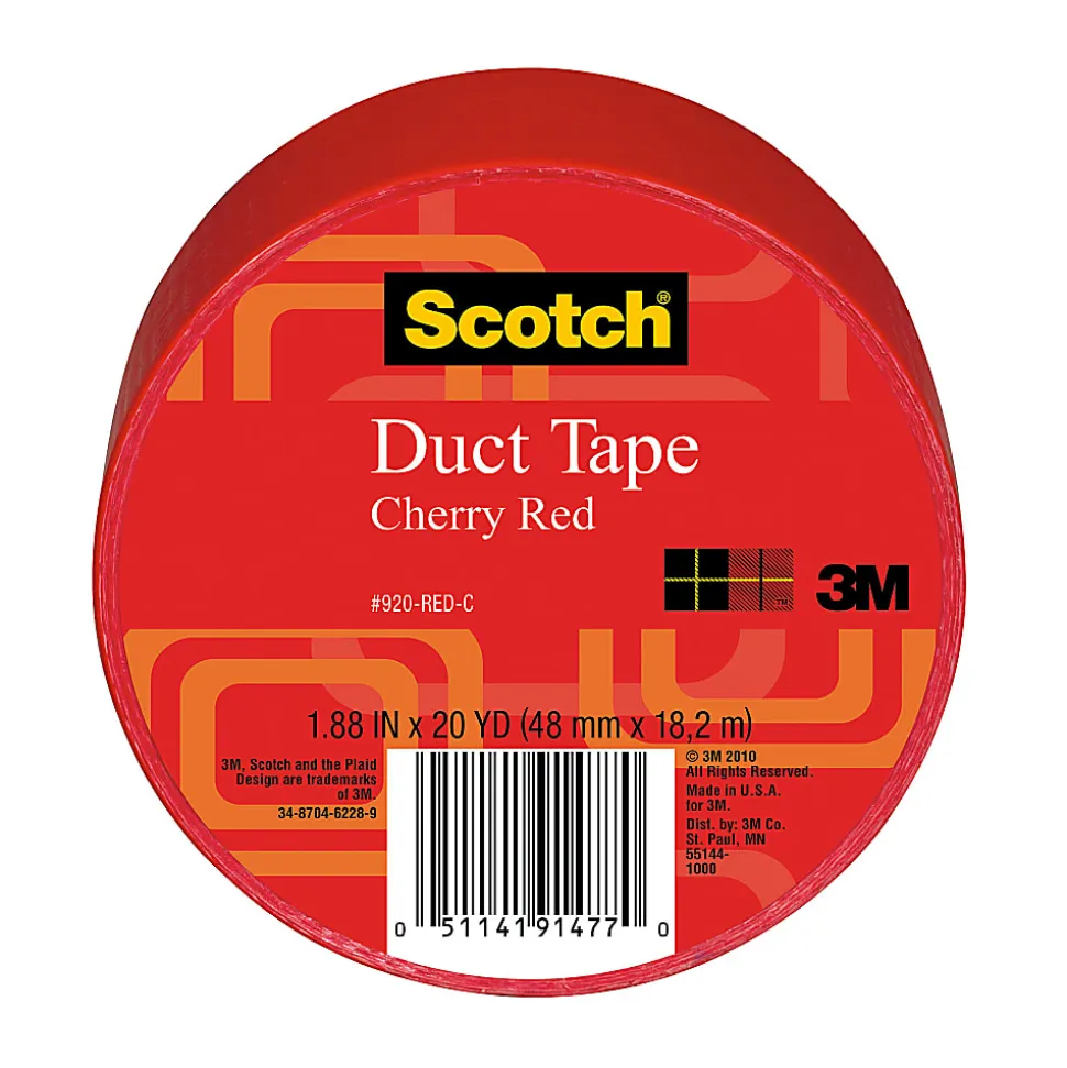 Scotch® Colored Duct Tape, 1 7/8" x 20 Yd., Red