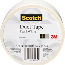 Scotch® Colored Duct Tape, 1 7/8" x 20 Yd., White
