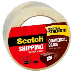 Scotch® Commercial Grade Shipping Packing Tape, 1 Tape Roll, 1 7/8 in x 54.6 yd, 3