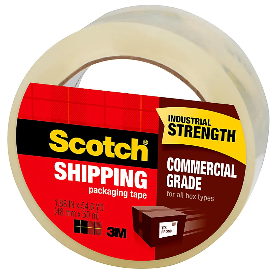 Scotch® Commercial Grade Shipping Packing Tape, 1 Tape Roll, 1 7/8 in x 54.6 yd, 3" Core, Designed - 37501PK