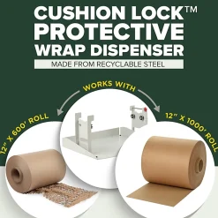 Scotch Cushion Lock Protective Wrap Refillable Dispenser, 7-5/16 in x 12 ft, 1 Dispenser, Sustainable Packaging Solution  - PCW121000D